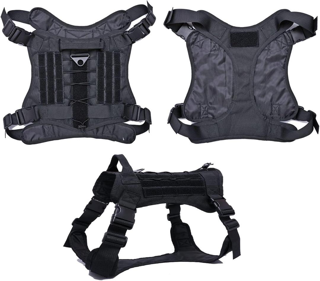 Tactical Scorpion Gear Dog Training Vest K9 MOLLE Combat Edition Harness D4 | Black - X-Large