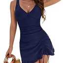 Blooming Jelly Womens Tankini Swimsuits Tummy Control Bathing Suit 2 Piece Swim Skirt Retro Plus Size Maternity Swimwear（Navy Blue, X-Large）