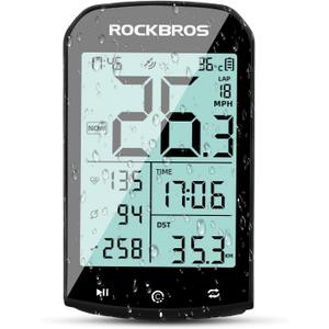 ROCKBROS Bike Computer Wireless Cycling Computers ANT+ Bluetooth Bicycle Computer Mini Speedometer Odometer Waterproof 2.9inch LCD Screen GPS/BDS/Galileo Position System
