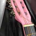30in Beginner Acoustic Guitar Basic Starter Kit Tuner Bag Capo Strings Winders Strap Picks Student/Kids Guitar Pickguard with Gig Bag Pink