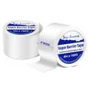 Vapor Barrier Tape,4 Inch x 180' Roll,Crawl Space Vapor Barrier, White Polyethylene Moisture Barrier Tape, Waterproof Seal & Seam Tape for Underlayment, Insulation & Plastic Liners(2Roll)