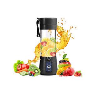 Portable Blender Fruit Rechargeable With USB, Mini Blender, Fruit Juice Six Blades (Black)