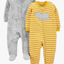 Simple Joys by Carter's Baby Boys' 2-Way Zip Thermal Footed Sleep and Play, Pack of 2 3-6 Months
