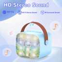 Mini Karaoke Machine for Toddlers - Easter Present Birthday Gift for 3 4 5 6 7 8 9 10 11 12 Years Old Boys and Girls, Portable Speaker Set with 2 Wireless Microphones fits Family Fun Home Party, Blue