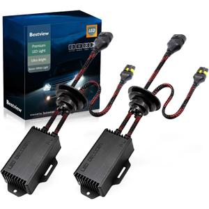 2PCS 9005/9006/H10/HB4 LED Light Canbus Decoder: Anti Flicker Harness, Resistor Decoders Error Free, LED Warning Canceller Resistor Adapter, 9005 Decoder Upgrade with Waterproof Rubber Ring