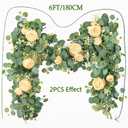 2Pcs Artificial Garland Floral 6FT Vines Wedding Arch Flowers Decorations