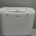 Small Bathroom Trash Can - 3.3 Gallon Plastic Garbage Can with Lid, Press Top & Pop-up Lid, White Slim Design for Kitchen, Office, Bedroom, Pet-Proof Trash Bin