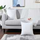 MANDIOO Pack of 2 Pure Snow White Faux Fur Fuzzy Cozy Soft Decorative Throw Pillow Covers Set Cushion Cases Pillowcases for Sofa Bedroom Car 22x22 Inches