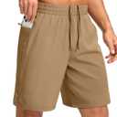 Pudolla Men's 7" Gym Workout Shorts with Zipper Pockets Lightweight Quick Dry Running Athletic Shorts for Men (L)