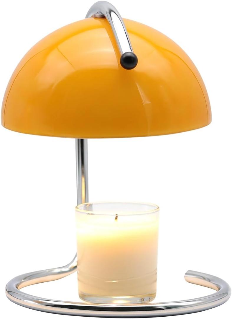Modern Metal Candle Warmer lamp, Compatible with Yankee Candle Large Jar, with Timer Warmer Candle Lamp, Suitable for Melting and Heating Jam Candles in Small and Large Jars (Orange)