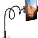Lamicall Gooseneck Tablet Mount Holder for Bed - Flexible Tablet Arm Clamp for Bed Compatible with Pad Mini 7.9, Air 9.7, Pro 10.5, Kindle, Switch, Galaxy Tabs, More 4.7-11" Device - Black