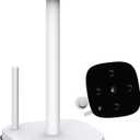 Paper Towel Holder Countertop, Standing Paper Towel Roll Holder for Kitchen Bathroom Organize, Stand with Weighted Base Suction Cups, Stainless Steel One-Handed Operation (White)