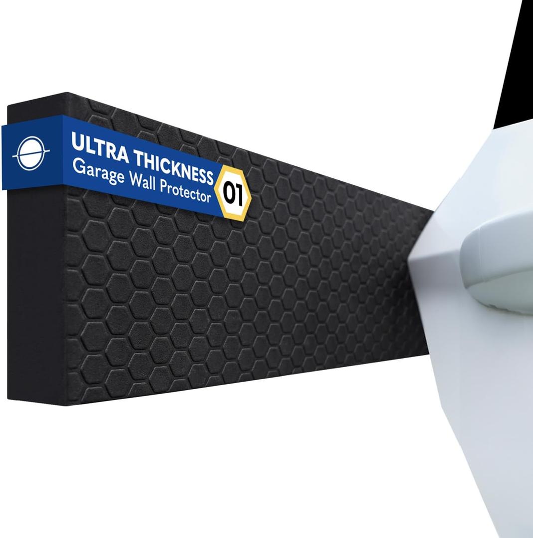 WP01 Garage Wall Protector Car Door Protector, Tool-Free, Designed in Australia (Black, 4 Pack)