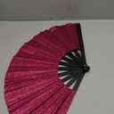 GeGeYa 13 Inch Large Folding Fan-Hand Fan Popping Fan for Line Dancing Clacking Fans for Boots On The Ground Dance,Party,Outdoor,Decoration (Ruby Red Glitter) 2 Pack