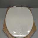CHURCH Toilet Seat, Easy Clean Hinges Release for Deep Cleans, Durable Enameled Wood Seat, Elongated, Biscuit