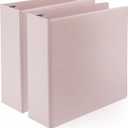 Samsill Plant-Based 3 Inch Durable D-Ring, View Binder, Eco-Friendly, USDA Certified Biobased, 2 Count,Pack of 1, Rose