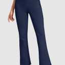 Women's Fleece Lined Pants with Pockets High Waist Thermal Flare Leggings Hiking Yoga Pants for Winter Cold Weather (L)