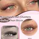 Brown Lash Clusters Kit Natural 300Pcs Wispy Lashes Cluster Eyelash Cluster Extensions Kit C Curve Individual Lashes Extensions Kit For DIY Waterproof & Long - Lasting (Light Brown10-16mm)