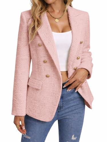 Pink Blazer Jacket for Women 2026 Christmas Blazers Hot Pink Clothes Outfits Clothing Outfit Suits Fashion Light Things Gifts Women's Blazers & Suit Jackets XL