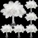 Retrowavy 200 Pieces Natural Ostrich Feathers Bulk Plumes Flower Arrangement and Home Decoration 6-8/8-10/10-12/12-14 Inch Feathers for Wedding Party Centerpieces Vases DIY Crafts Hats Decor(White)