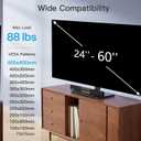 PERLESMITH Universal Swivel TV Stand Legs for 24-60 inch LCD LED TVs, Height Adjustable Television Mount Stand with Tempered Glass Base, Universal VESA Mount 400400mm, Holds up to 88lbs, PSTVS09