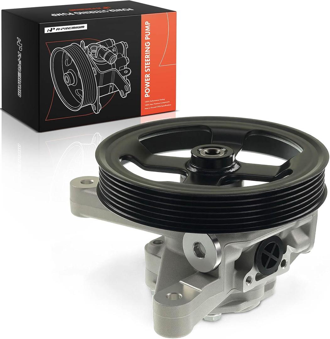 A-Premium Power Steering Pump, with Pulley, Compatible with Acura RL 2005 2006 2007 2008, 3.5L Gas, Replace # 56100RJA015, 56100-RJA-005