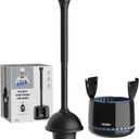 MR.SIGA Toilet Plunger with Holder, Heavy Duty Toilet Plunger and Holder Combo for Bathroom Cleaning, Black