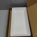 3-Tier Melamine Serving Tray Set, 11.5" x 5.6" Platters for Serving Food, White Reusable Trays with Black Metal Display Stand for Cupcakes, Sevring Food, Dessert, Fruit, Cookie, Black