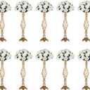 Versatile Metal Flower Arrangement, Candle Holder Stand Set for Wedding Party Dinner Centerpiece Event Restaurant Hotel Decoration (Gold, 10 x M)