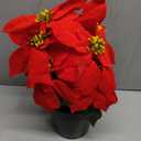 Poinsettia Flowers Artificial Red 14Inch Faux Christmas Poinsettia Plant Winter Flowers for Indoor Outdoor Xmas Ornament Porch Home Garden Decorations