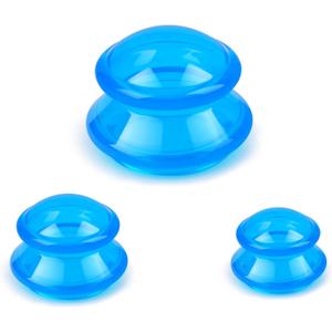 Silicone Cupping Therapy Sets, Cupping Kit for Massage Therapy,Anti Cellulite Cup, for Cellulite Reduction Joint Pain Muscle Pain (Transparent Blue)