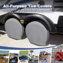 Explore Land Tire Covers 4 Pack - Tough Wheel Protector for Truck, SUV, Trailer, Camper, RV Universal Fits Tire Diameters 23-25.75 inches, Charcoal