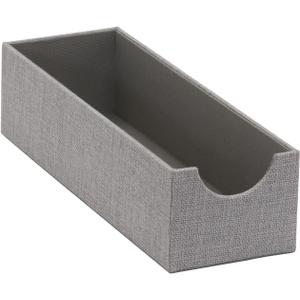Household Essentials Grey 725-1 Deep Drawer Organizer Box for Storage | 12 in x 4 in x 3.13, Silver