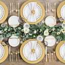 MAONAME 13" Gold Charger Plates Set of 12, Round Charger for Dinner Plates, Plate Chargers with Beaded Rim, Plastic Table Chargers for Wedding, Party