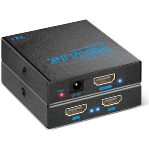 HBAVLINK 8K HDMI Splitter 1 in 2 Out 4K 120Hz- HDCP 2.3, VRR, HDR, Dolby/DTS5.1/7.1-1x2 HDMI 2.1 Splitter Mirror Display for PS3/4/5, Apple TV, Xbox, Fire TV Stick/Cube, Roku Stick, etc
