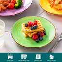 vancasso Bonita Dinnerware Set Muticolor Stoneware 12 Pieces Service for 4, Handpainted Spirals Pattern Stoneware Plates and Bowls Set