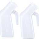 2 Pack Urinals,1000ml Thick Pee Bottles with Lid,Spill Proof Urinal Bottle for Car,Hospital,Elderly & Incontinence 