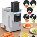 5 in 1 Electric Vegetable Chopper, Commercial Vegetable Dicer Food Processor Veggie Food Cutter Stainless Steel Automatic Shredded for Onion Potato Cabbage Fruit Slicer
