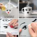 Morofme Facial Features Sticker Make a Face Stickers for Crafts Lips Mouth Stickers Eyes Eyebrows Nose Decals Woman Face Sticker for Clay Pots Mugs Table Wall Halloween Party Decor