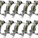 10Pack T Bolt Hose Clamp 40-46mm for 1.25" Hose ID, Stainless Steel Radiator Heavy Duty Hose Clamp Intake Clamp