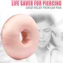 Washable Ear Piercing Pillowcase Luxury Satin Ear Hole Silky Pillowcase for Pierced Ear Side Sleepers Ear Inflammation Pressure Sore Pain Relief Support Neck Head Coral