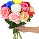 RETON 10 Pcs Artificial Silk Rose Flower, Realistic Roses Fake Flowers for DIY Wedding Bouquets Centerpieces Party Garden Home Floral Arrangement Decoration - 50cm (Multicolor)