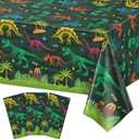 NatNarr 3 Pack Dinosaur Plastic Tablecloth, 54 X 108Inch Disposable Dinosaur Party Table Cloth for Rectangle Tables Waterproof Table Cover for Kids Birthday Party Supplies