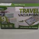 9 Packs Vacuum Bags for Travel with Rechargeable air Pump, 3 Sizes Vacuum Seal Bags for Clothing, Space-Saving Compression Storage Bags for Travel & Closet Organization
