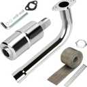 YOXUFA Mini Bike Exhaust Pipe Muffler Replacement for Predator 212 224cc 196cc Coleman CT200U BT200X CT200U-EX 6.5hp Baja Warrior Massimo MB200 GX160 Engine Go Kart Parts with Heat Shield Tape