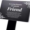 Friend Memorial Remembrance Plaque Stake - Black, Waterproof, Outdoor, Grave Marker, Tribute, Plant Marker 