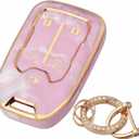 For GMC Chevy Key Fob Cover with Keychain, Key Fob Case Cover Fits for GMC Sierra Acadia Terrain 2500hd 1500 3500hd Yukon Chevy Silverado Suburban Car Accessories Smart Key