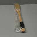 OWIIZI Bath Brush Wooden Curved Long Handle Antiskid Shower Brush for Exfoliating, Natural Bristle Scrubber for Back Use Wet or Dry (Black Non-slip Rubber Grip)