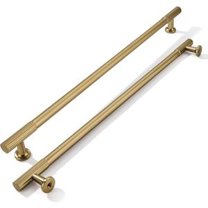 khtumeware 12 Inch Hole Center 2 Pack Champagne Bronze Heavy Duty Solid Satin Brass Cabinet Pulls, Kitchen Drawer Handles, for Dresser cabinets, cabinets