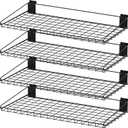 4 Pcs Slatwall Wire Shelf, 24 x 12 Inch Metal Slat Wall Shelves Heavy Duty Slat Wall Shelf Organizer Slatwall Shelving Accessories for Garage, Home (4, 23.6" x 11.8")